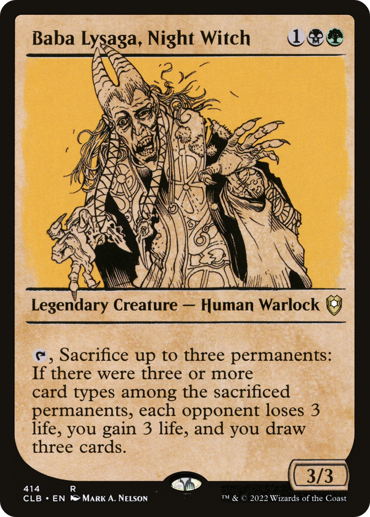 Baba Lysaga, Night Witch (Showcase) (CLB-414) [Commander Legends: Battle for Baldur's Gate] Foil