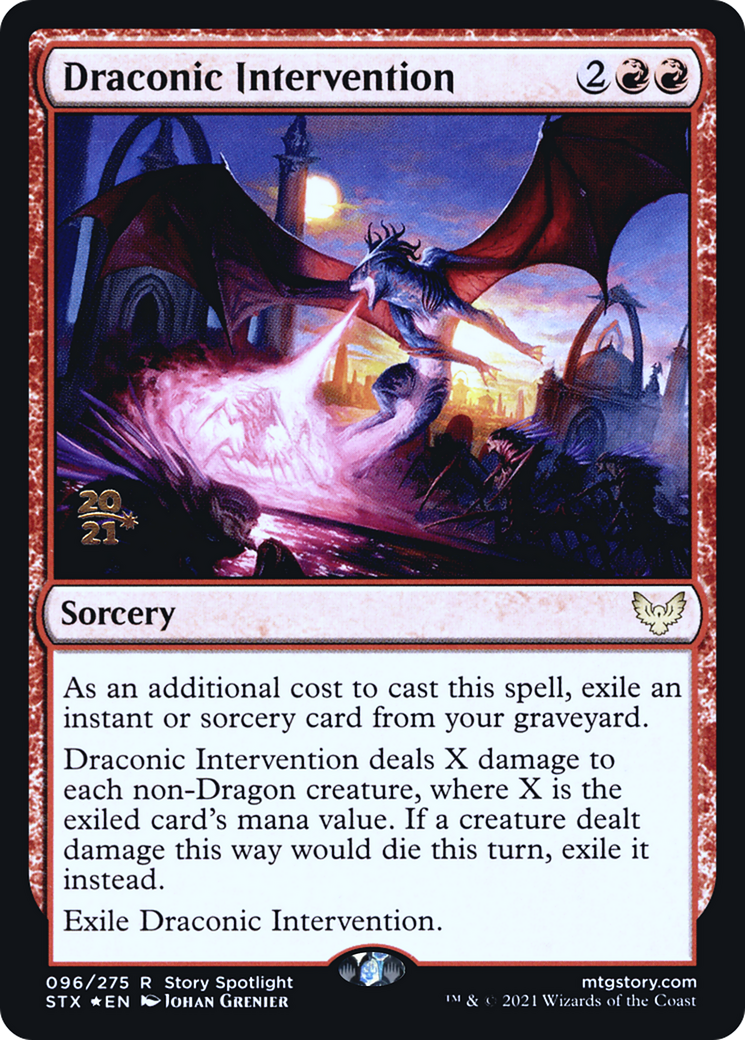 Draconic Intervention (PRE-096) [Strixhaven: School of Mages Promos] Foil