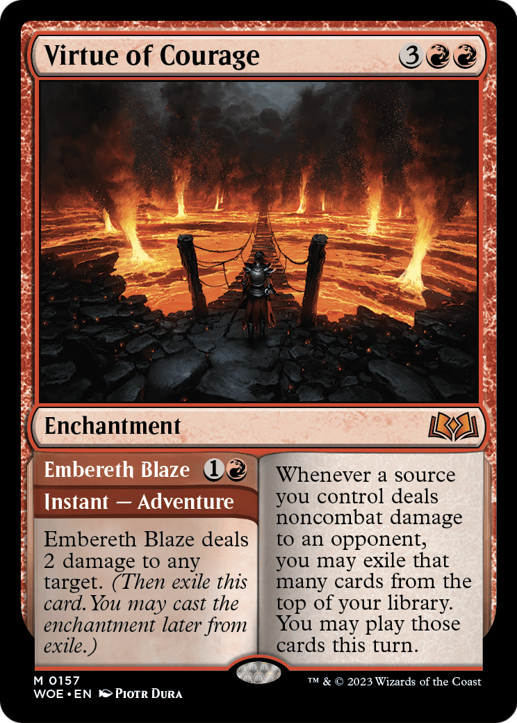Virtue of Courage (WOE-157) [Wilds of Eldraine] Foil
