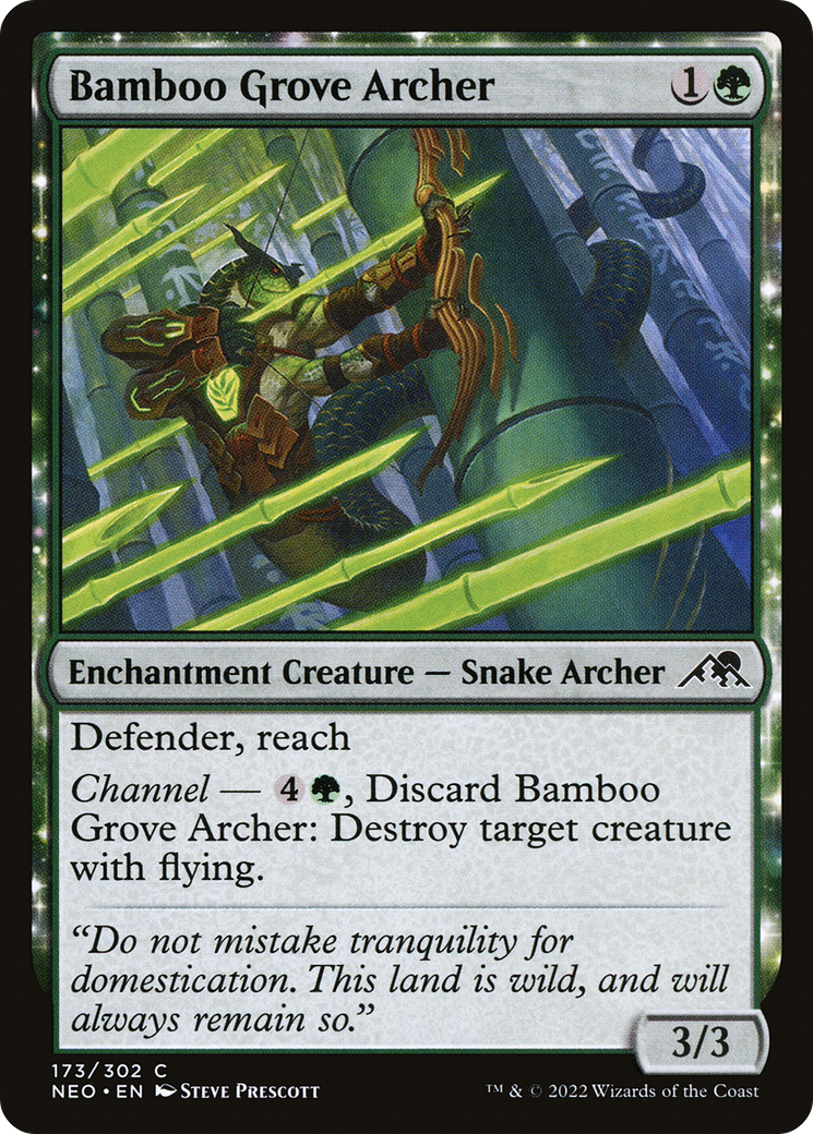 Bamboo Grove Archer (NEO-173) [Kamigawa: Neon Dynasty] Foil