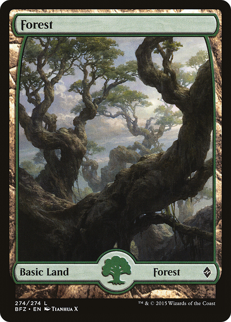 Forest (274) - Full Art (BFZ-274) [Battle for Zendikar] Foil