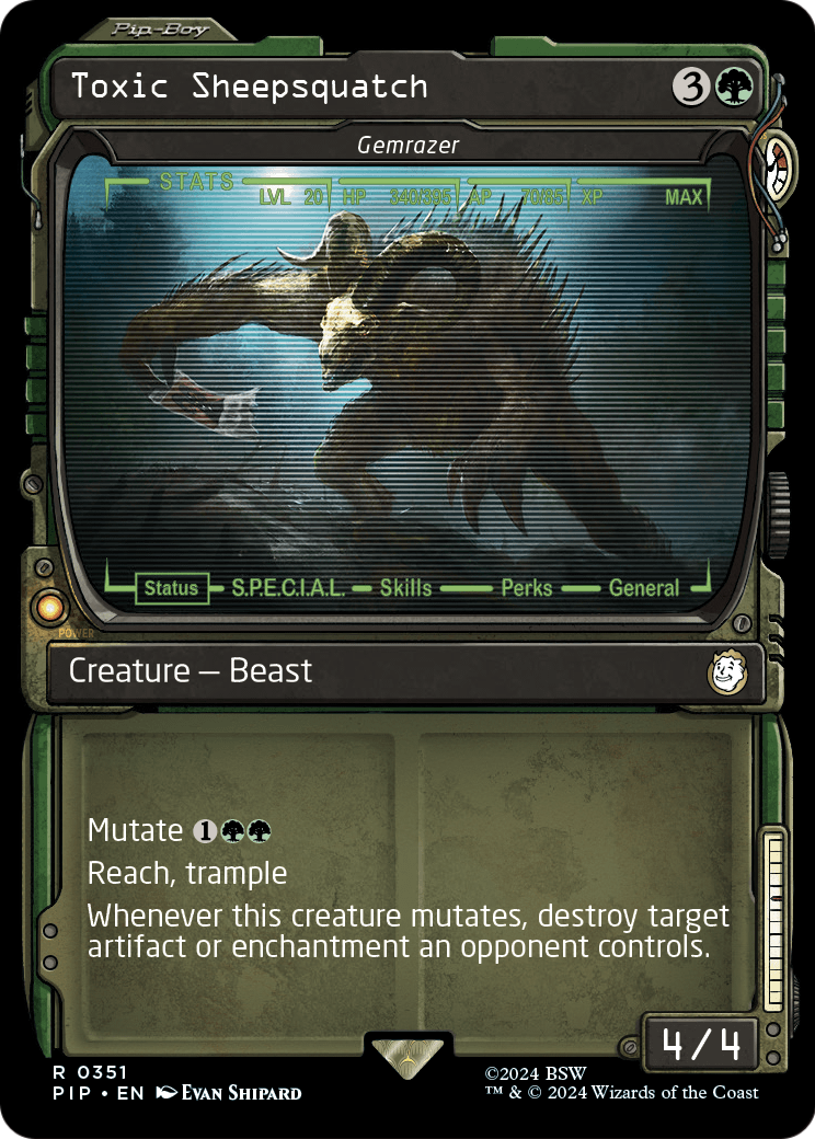 Toxic Sheepsquatch - Gemrazer (Showcase) (PIP-351) [Fallout] Foil