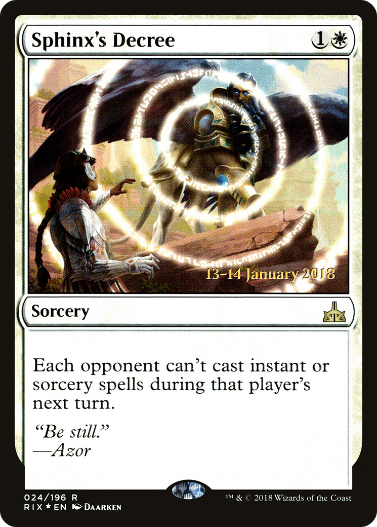 Sphinx's Decree (PRE-024) [Rivals of Ixalan Promos] Foil