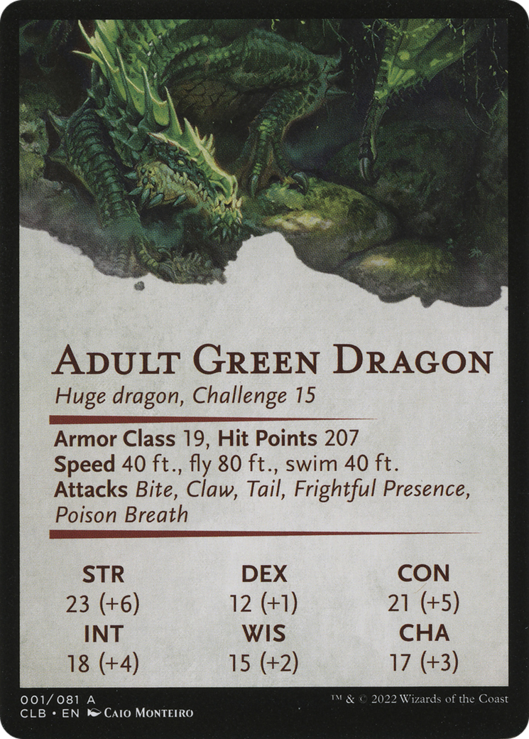 Lurking Green Dragon // Lurking Green Dragon (ACLB-001) (Borderless) [Battle for Baldur's Gate Art Series]