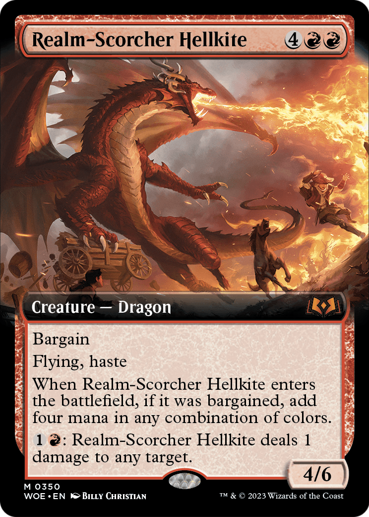 Realm-Scorcher Hellkite (Extended Art) (WOE-350) [Wilds of Eldraine]
