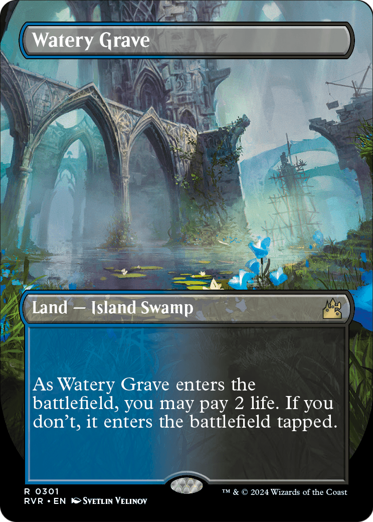Watery Grave (Borderless) (RVR-301) [Ravnica Remastered] Foil