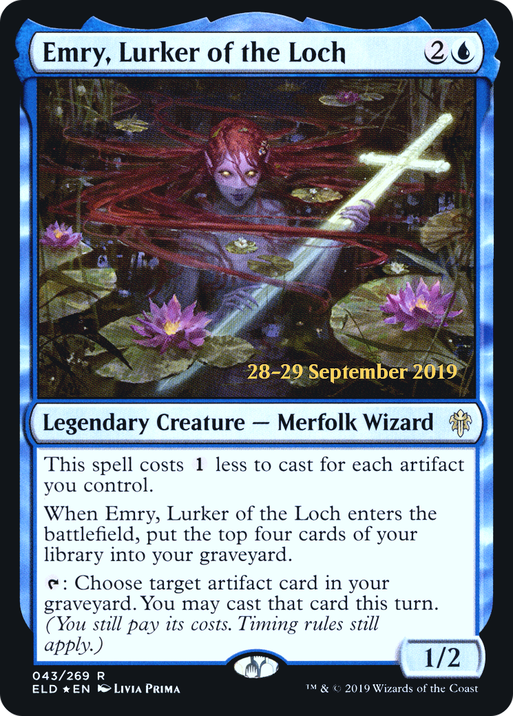 Emry, Lurker of the Loch (PRE-043) [Throne of Eldraine Promos] Foil