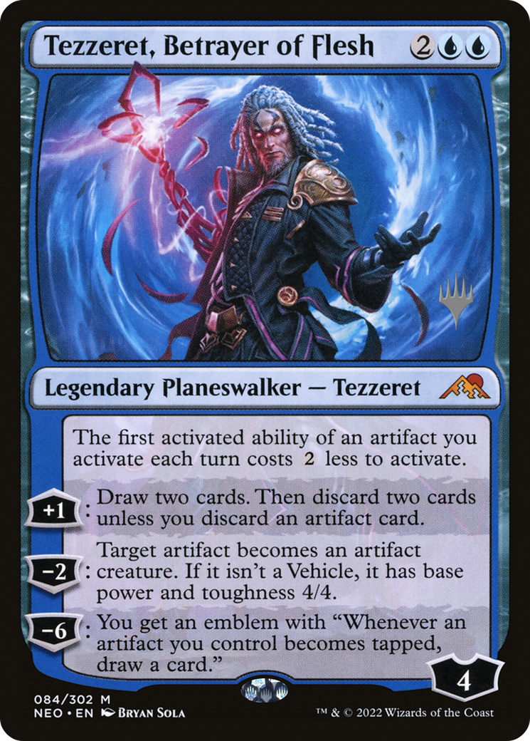 Tezzeret, Betrayer of Flesh (PPNEO-084) [Promo Pack: Kamigawa: Neon Dynasty Promos]