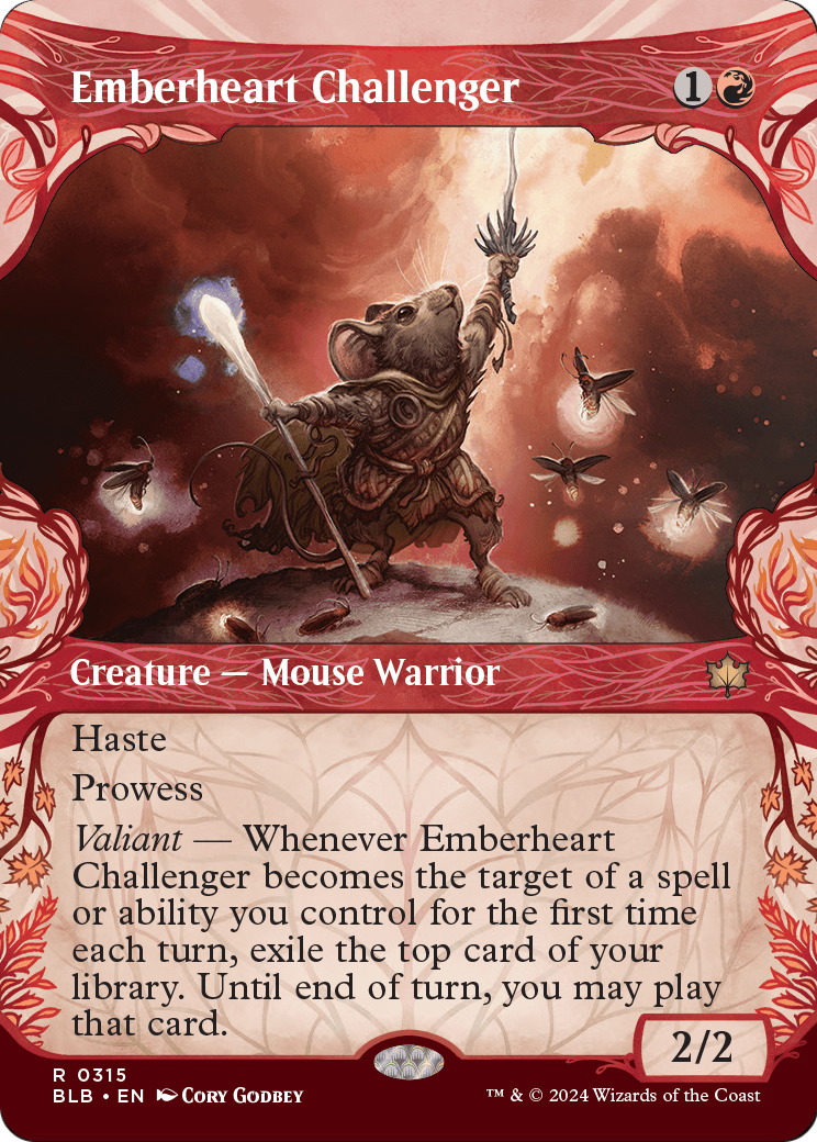 Emberheart Challenger (Showcase) (BLB-315) (Borderless) [Bloomburrow] Foil