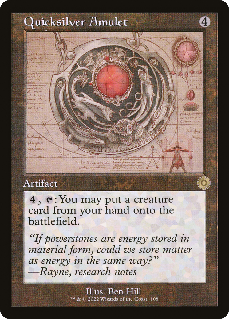 Quicksilver Amulet (Schematic) (BRR-108) [The Brothers' War Retro Artifacts] Foil