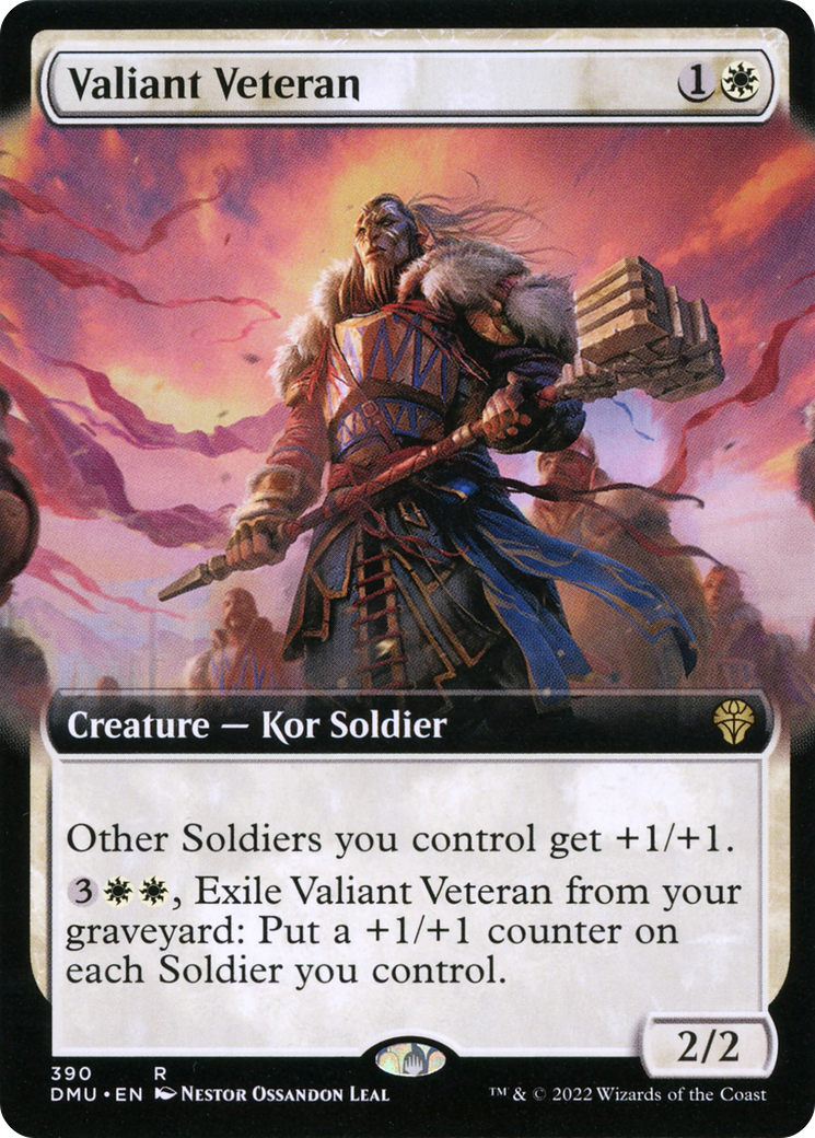 Valiant Veteran (Extended Art) (DMU-390) [Dominaria United] Foil