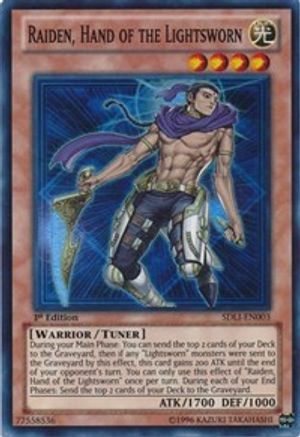 Raiden, Hand of the Lightsworn (Super Rare) (SDLI-EN003) - Structure Deck: Realm of Light 1st Edition