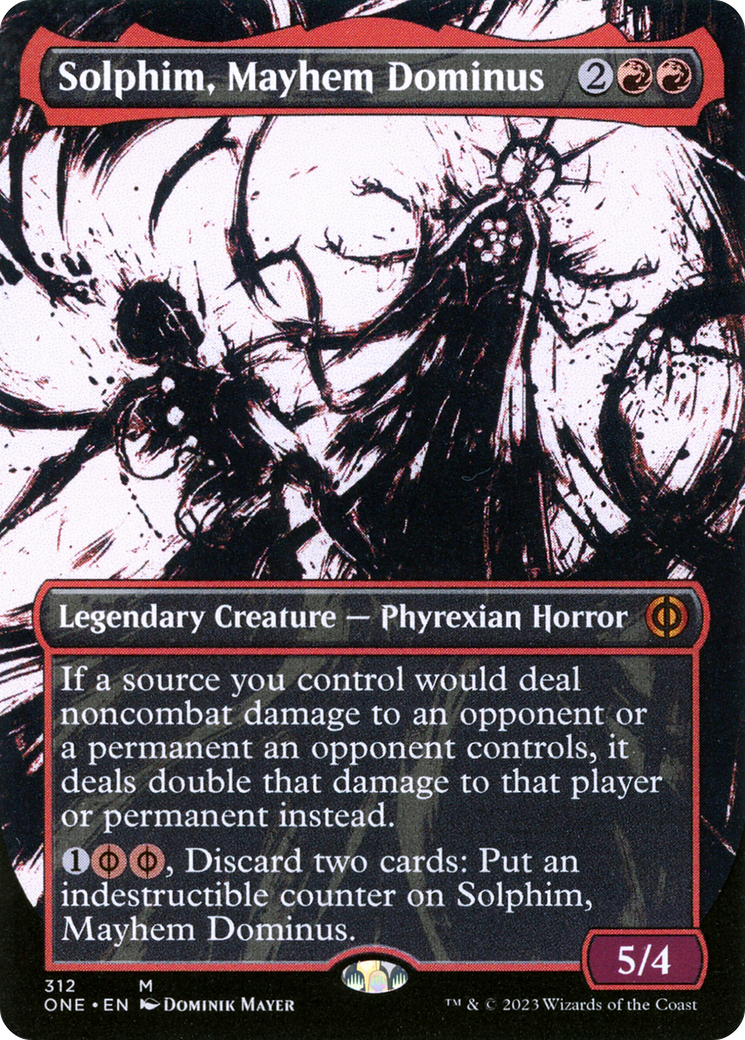 Solphim, Mayhem Dominus (Showcase) (ONE-312) (Borderless) [Phyrexia: All Will Be One] Foil