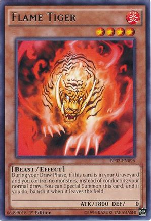 Flame Tiger (Rare) (BP03-EN095) - Battle Pack 3: Monster League 1st Edition