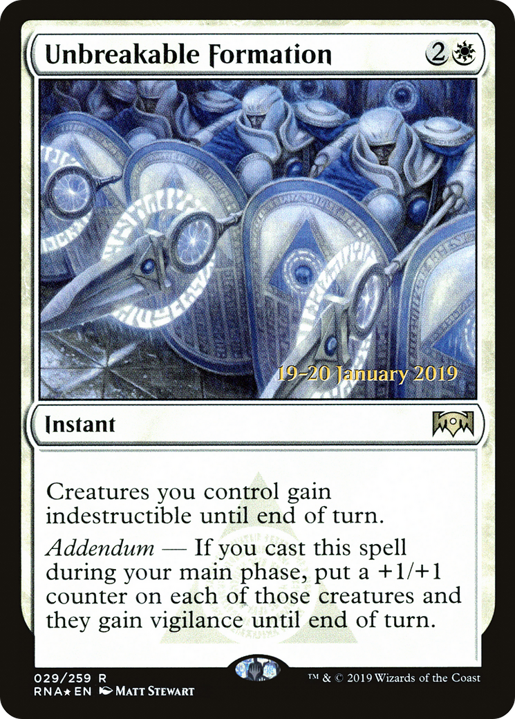 Unbreakable Formation (PRE-029) [Ravnica Allegiance Promos] Foil