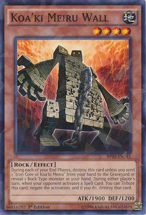Koa'ki Meiru Wall (Shatterfoil) (Shatterfoil Rare) (BP03-EN081) - Battle Pack 3: Monster League 1st Edition