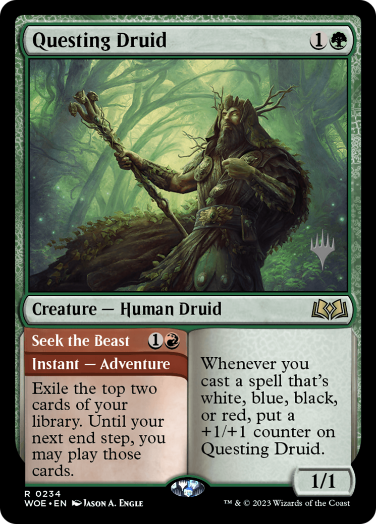 Questing Druid (PPWOE-234) [Promo Pack: Wilds of Eldraine Promos] Foil