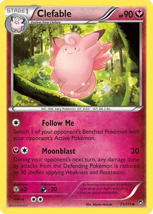 Clefable (071/111) [XY  Furious Fists] Reverse Holofoil - Uncommon