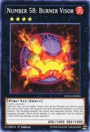 Number 58: Burner Visor (Common) (DUEA-EN094) - Duelist Alliance 1st Edition