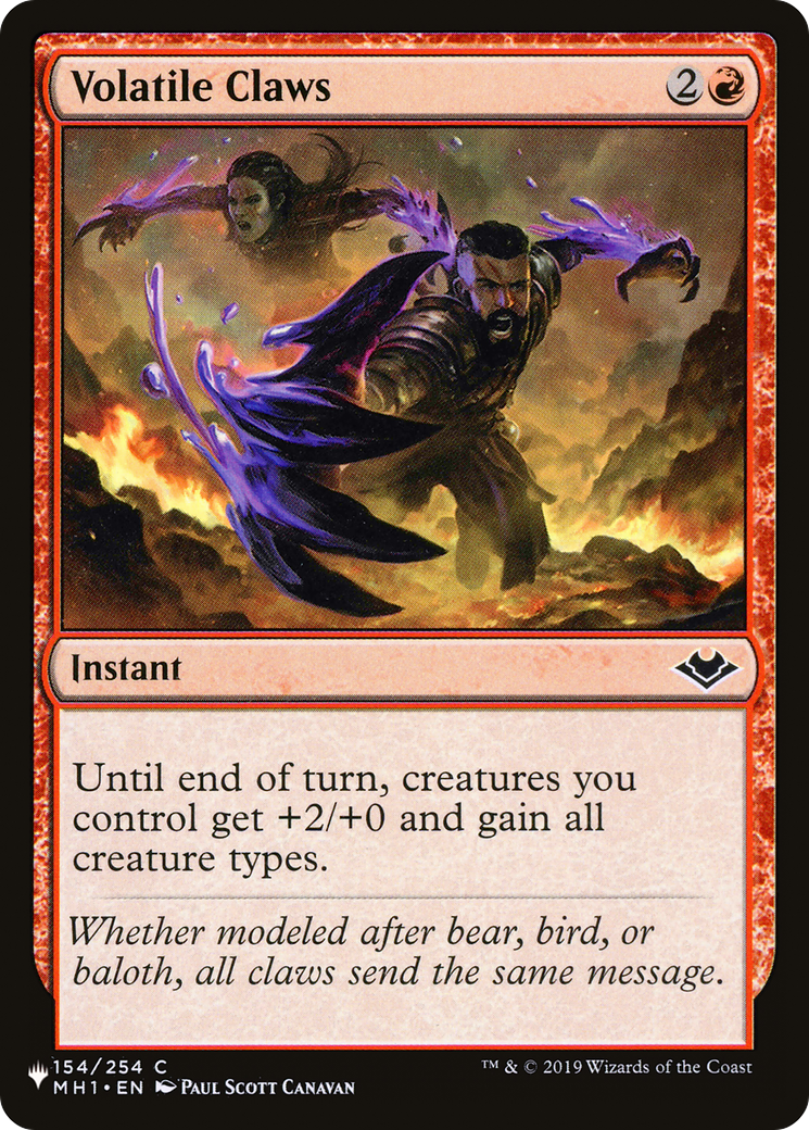 Volatile Claws (LIST-154/254) [The List]
