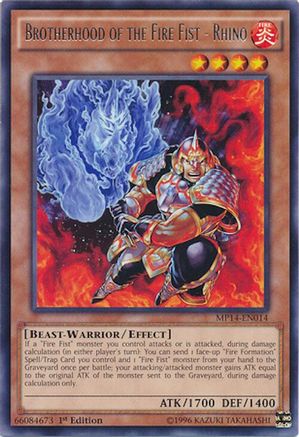 Brotherhood of the Fire Fist - Rhino (Rare) (MP14-EN014) - 2014 Mega-Tins Mega Pack Unlimited