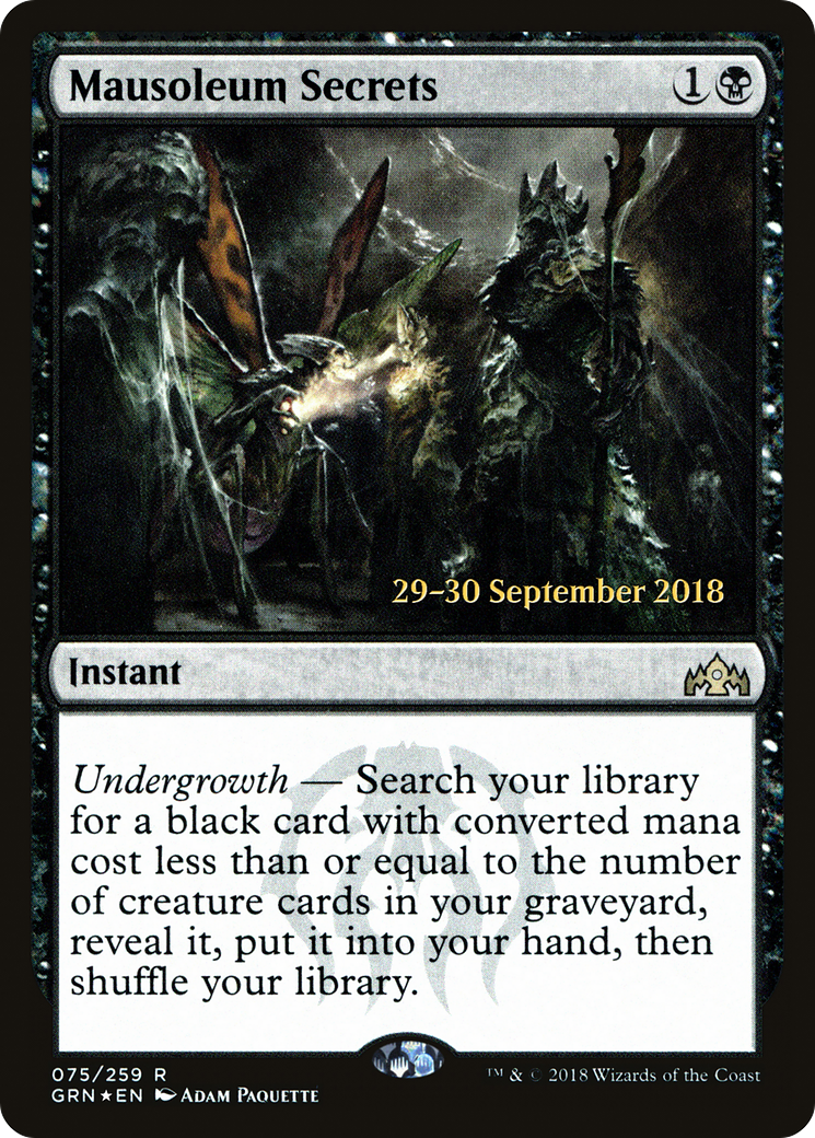 Mausoleum Secrets (PRE-075) [Guilds of Ravnica Promos] Foil