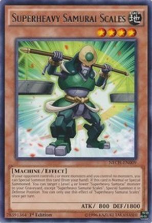 Superheavy Samurai Scales (Rare) (NECH-EN009) - The New Challengers 1st Edition