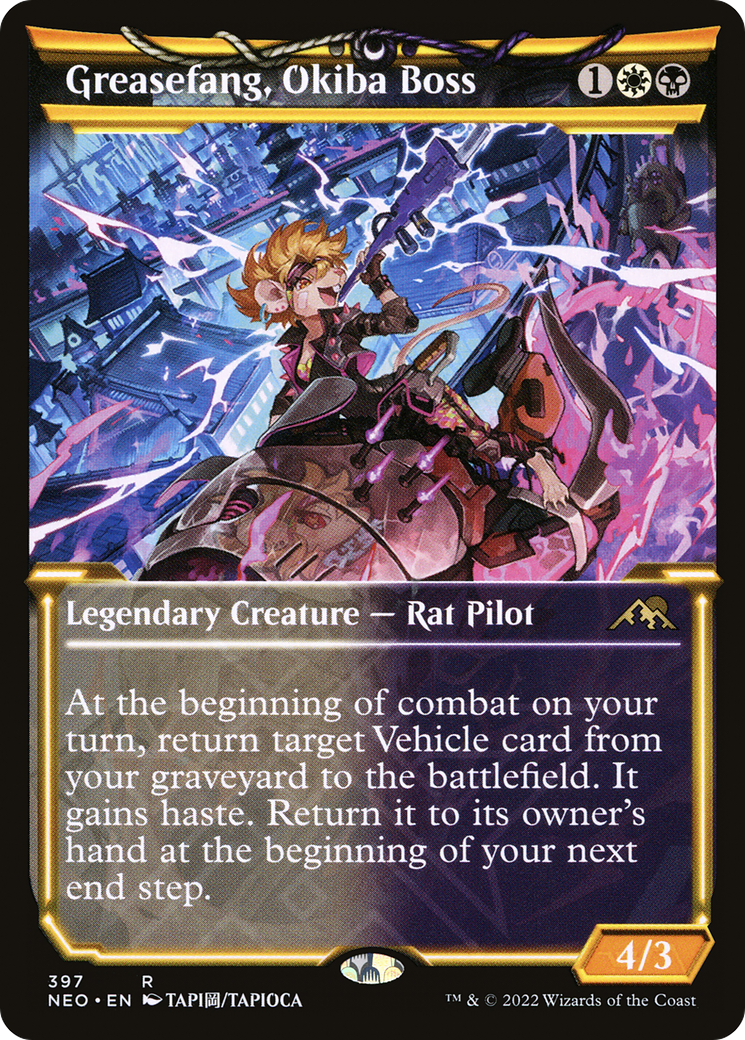 Greasefang, Okiba Boss (Showcase) (NEO-397) [Kamigawa: Neon Dynasty] Foil