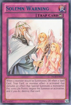 Solemn Warning (Blue) (Rare) (DL18-EN019) - Duelist League Promo Unlimited