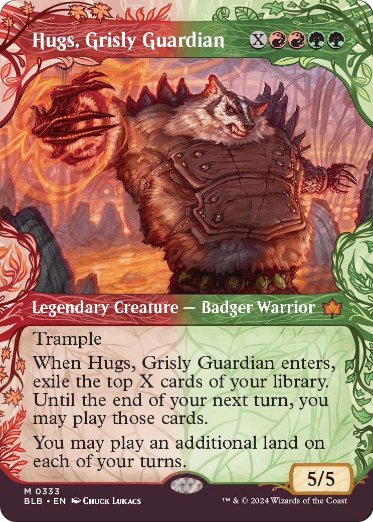 Hugs, Grisly Guardian (Showcase) (BLB-333) (Borderless) [Bloomburrow] Foil