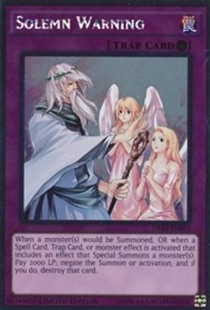 Solemn Warning (Platinum Rare) (NKRT-EN035) - Noble Knights of the Round Table Box Set Limited