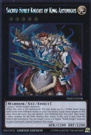 Sacred Noble Knight of King Artorigus (Platinum Rare) (NKRT-EN038) - Noble Knights of the Round Table Box Set Limited