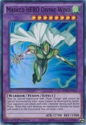Masked HERO Divine Wind (Super Rare) (SDHS-EN043) - Structure Deck: HERO Strike 1st Edition