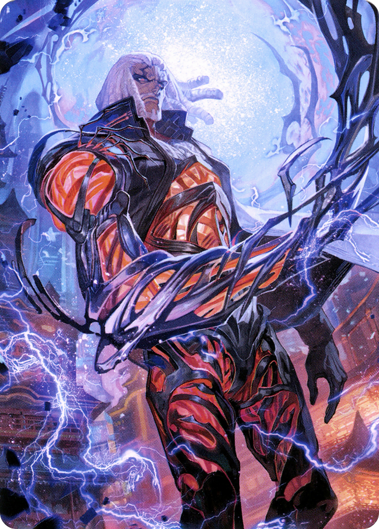 Tezzeret, Betrayer of Flesh // Tezzeret, Betrayer of Flesh (ANEO-054) (Borderless) [Neon Dynasty Art Series] Foil
