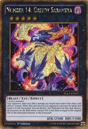 Number 14: Greedy Sarameya (Gold Secret Rare) (PGL2-EN017) - Premium Gold: Return of the Bling Unlimited
