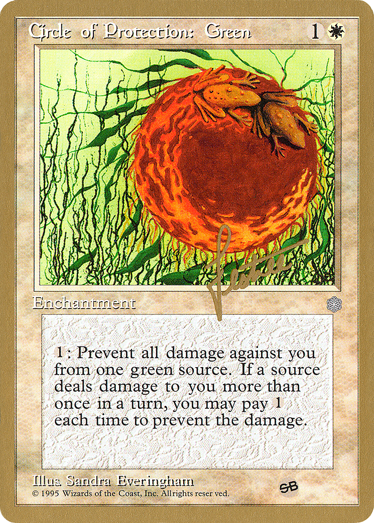Circle of Protection: Green - 1996 Bertrand Lestree (ICE) (SB) (WCD-BL14SB) [Pro Tour Collector Set]