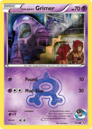 Team Aqua's Grimer (007/34) [Double Crisis] Reverse Holofoil - Common