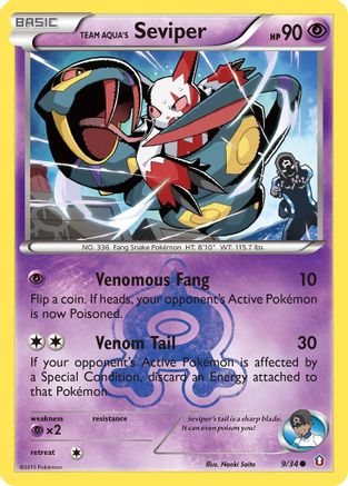 Team Aqua's Seviper (009/34) [Double Crisis] Reverse Holofoil - Common