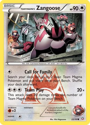 Team Magma's Zangoose (022/34) [Double Crisis] - Common