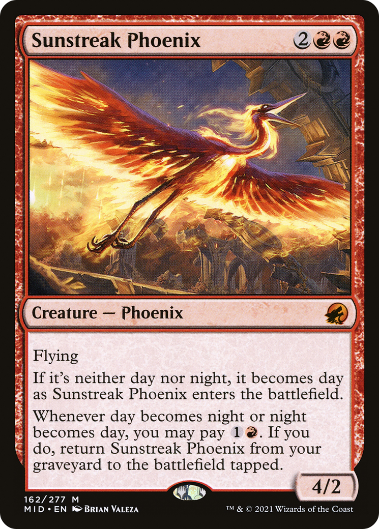 Sunstreak Phoenix (MID-162) [Innistrad: Midnight Hunt] Foil