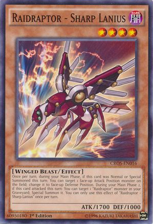 Raidraptor - Sharp Lanius (Common) (CROS-EN016) - Crossed Souls 1st Edition
