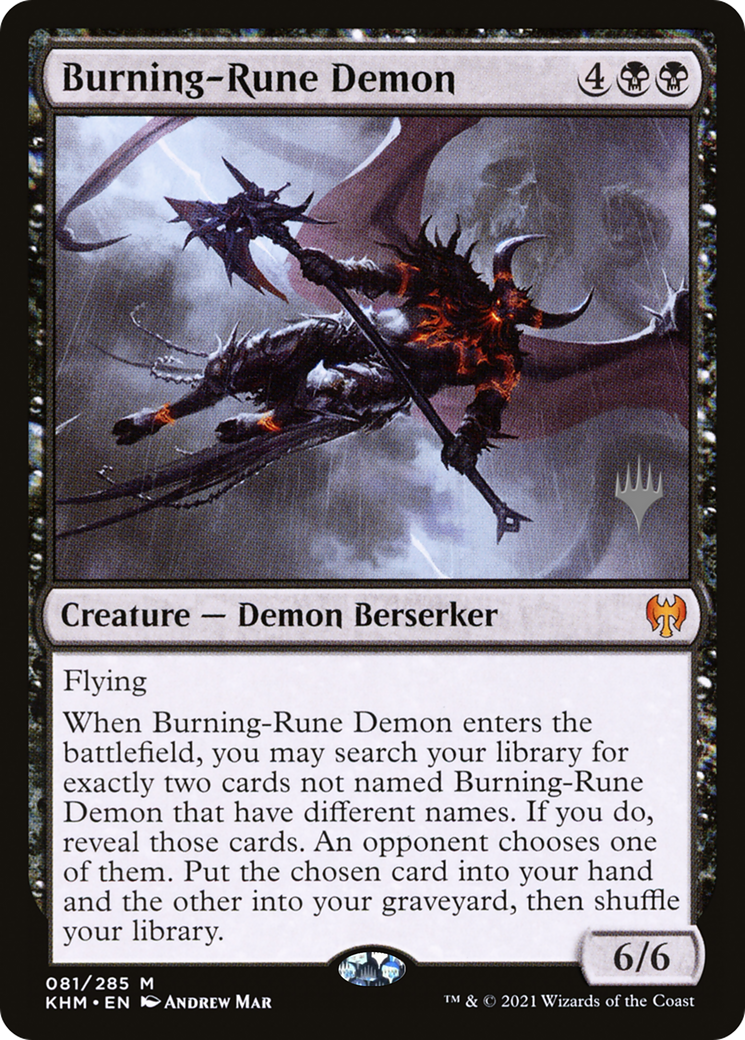 Burning-Rune Demon (PPKHM-081) [Promo Pack: Kaldheim Promos] Foil