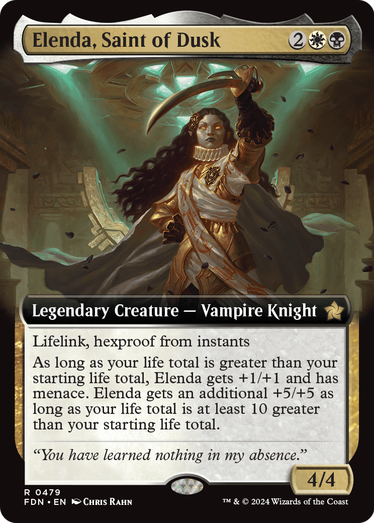 Elenda, Saint of Dusk (Extended Art) (FDN-479) [Foundations]