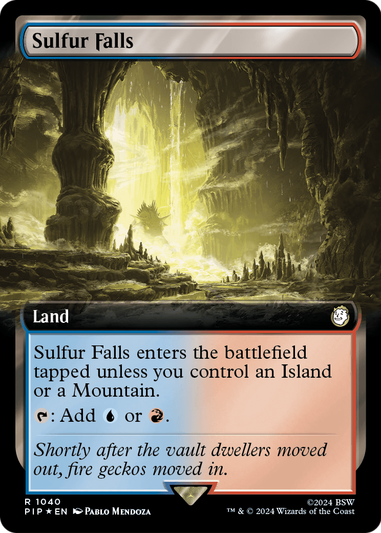 Sulfur Falls (Extended Art) (Surge Foil) (PIP-1040) [Fallout] Foil