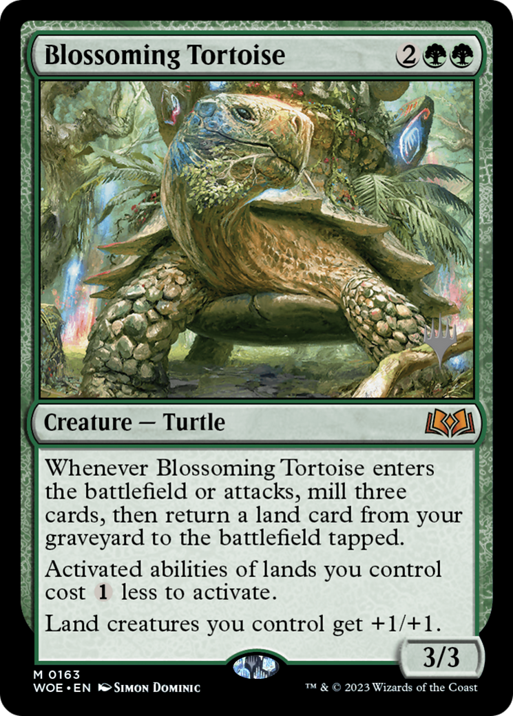Blossoming Tortoise (PPWOE-163) [Promo Pack: Wilds of Eldraine Promos] Foil