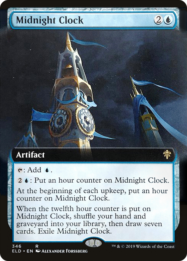 Midnight Clock (Extended Art) (ELD-346) [Throne of Eldraine] Foil