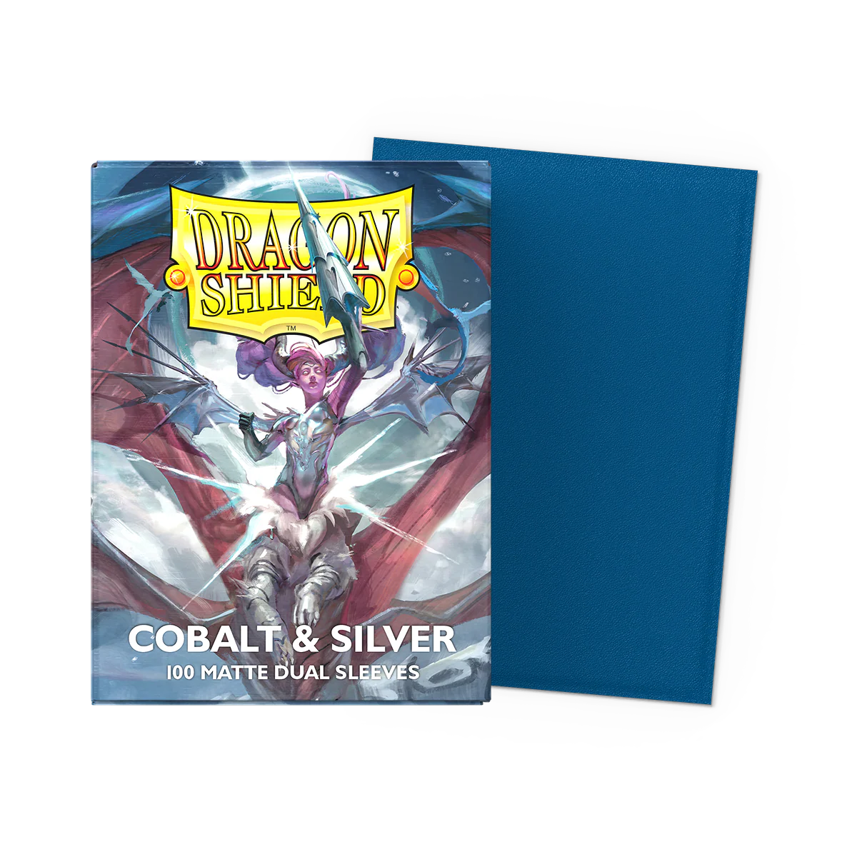 Dragon Shield - Dual Matte Standard Sleeves - Cobalt & Silver