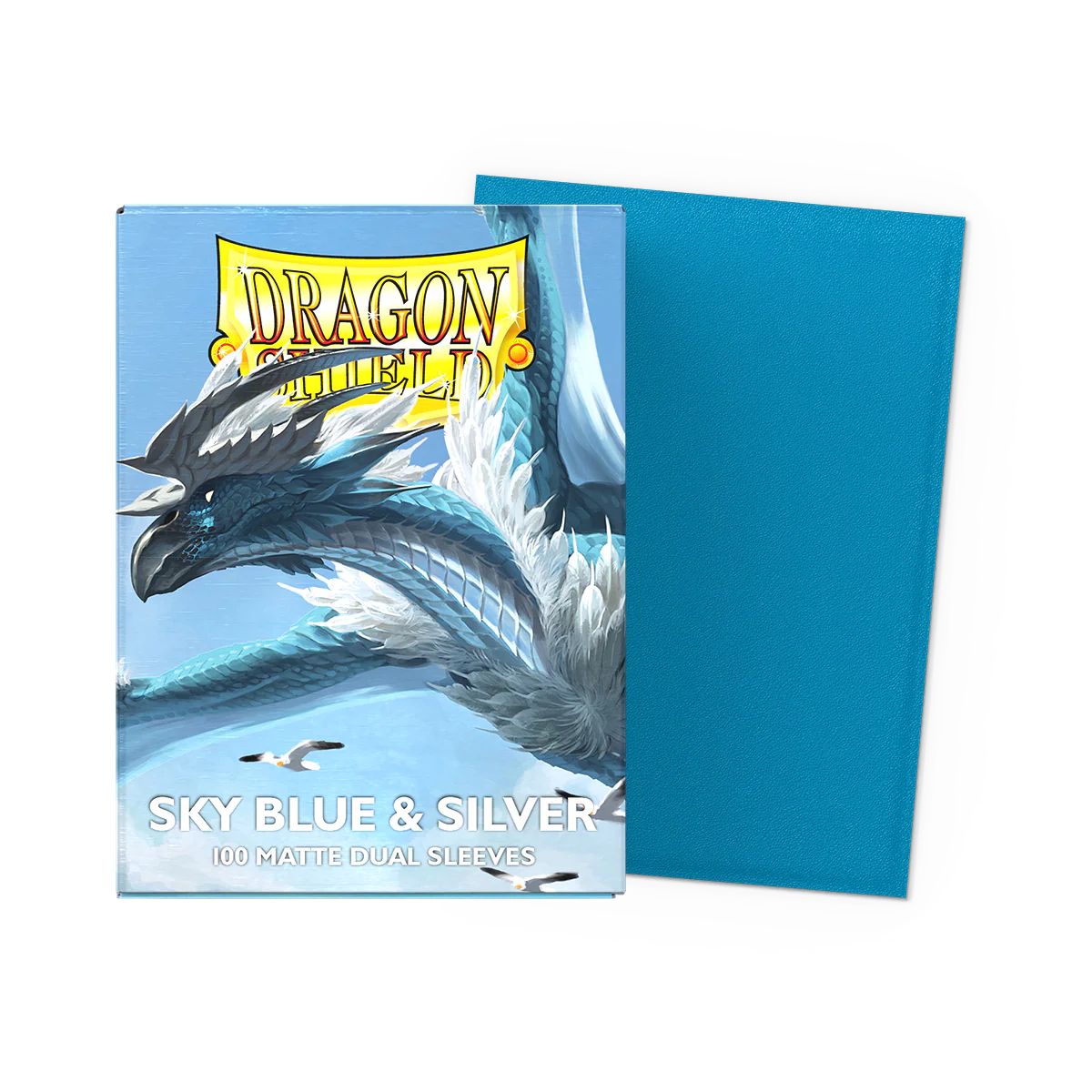 Dragon Shield - Dual Matte Standard Sleeves - Sky Blue & Silver