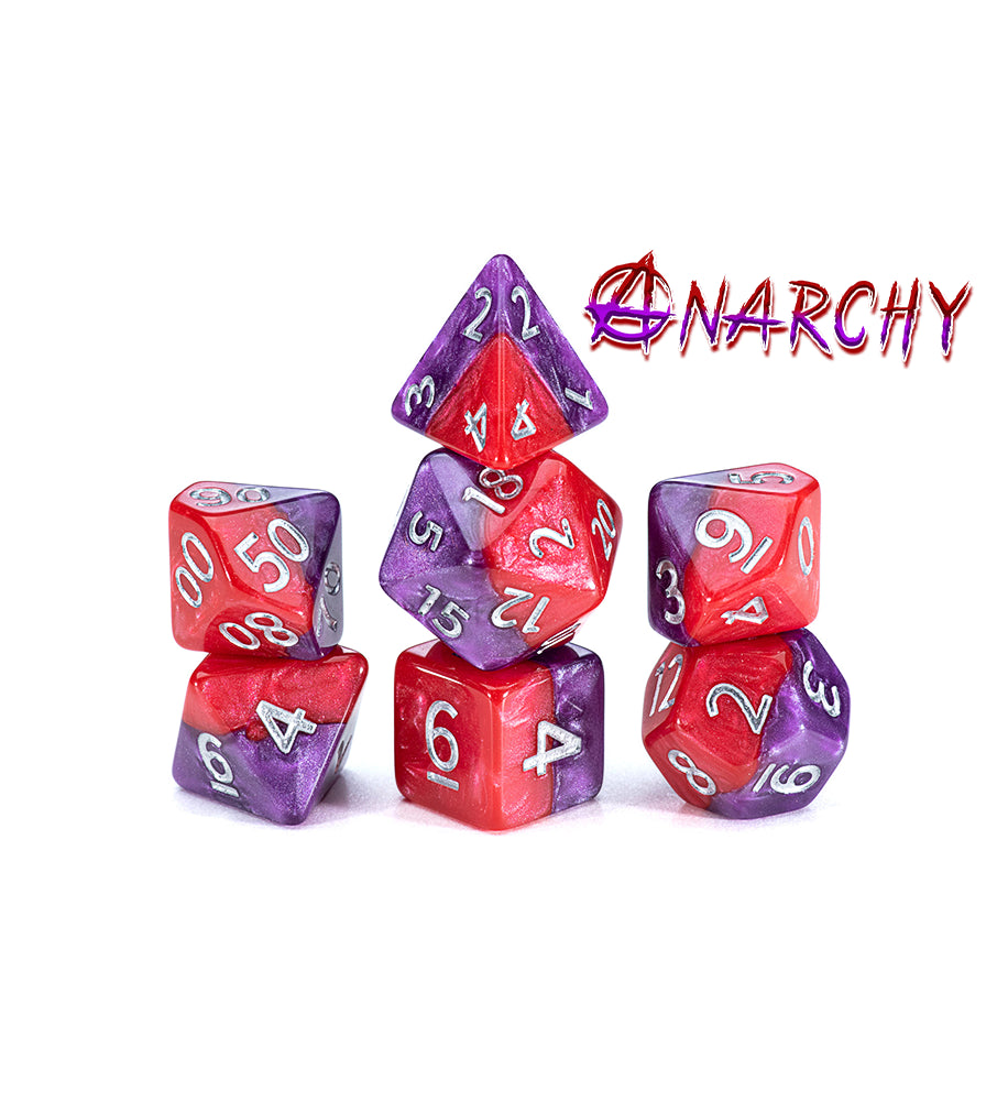 Gate Keeper Games - Halfsies Dice - 'Anarchy' 7 Die Set