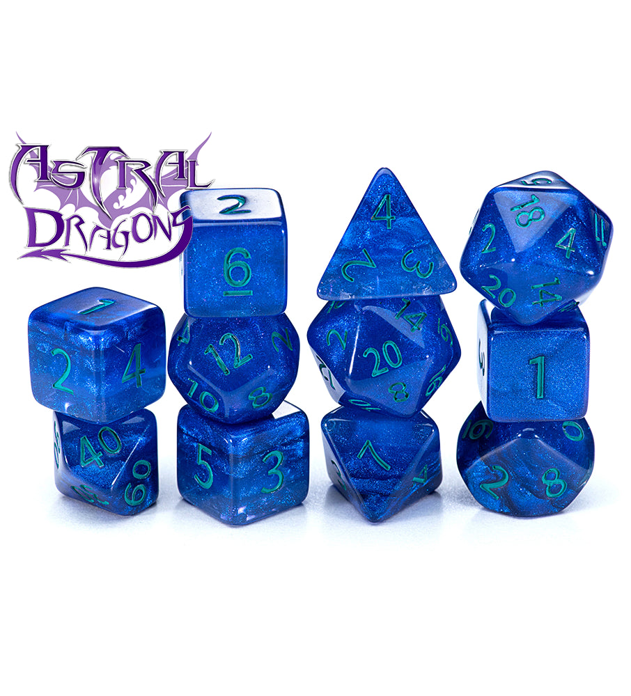 Gate Keeper Games - Holographic Dice - 'Astral Dragons' - 11 Die Set
